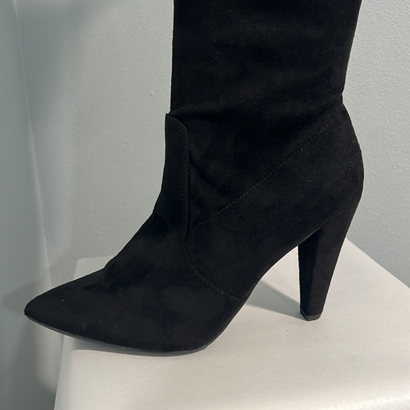FRENCH CONNECTION Black Faux Suede Over the Knee Jordan Boot - Picture 6 of 16